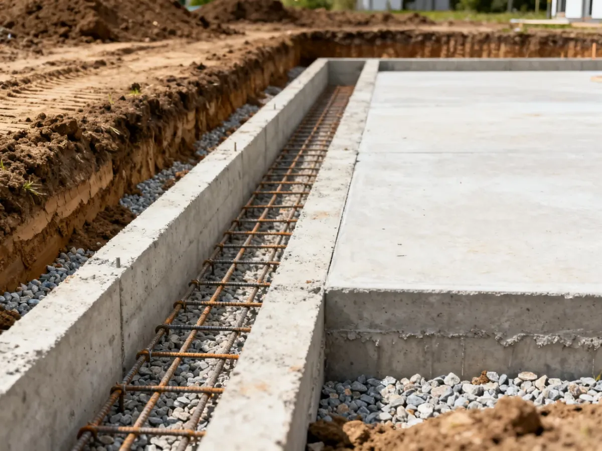 Porównanie ław fundamentowych i płyty fundamentowej na placu budowy