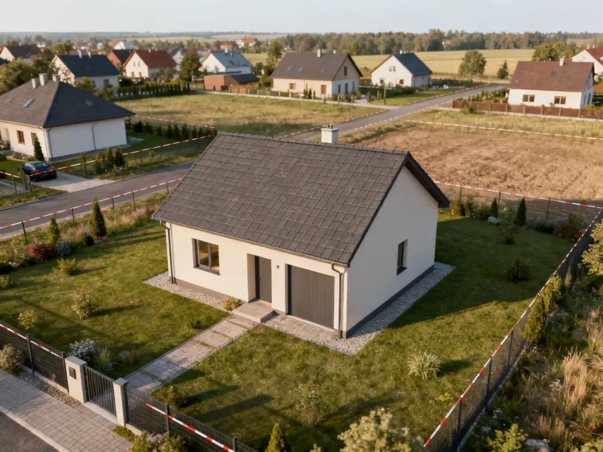 Mały wolnostojący dom jednorodzinny na własnej działce